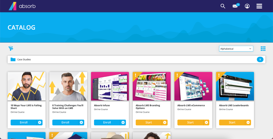 absorb lms course catalog screenshot