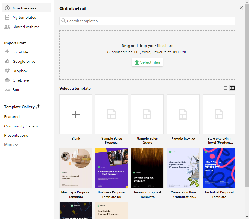 pandadoc templates screenshot