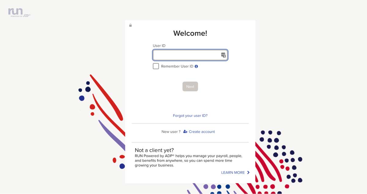 adp portal login screenshot