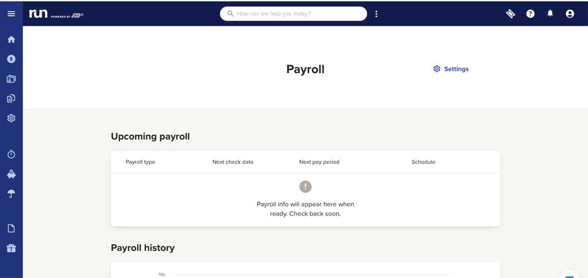adp upcoming payroll screenshot