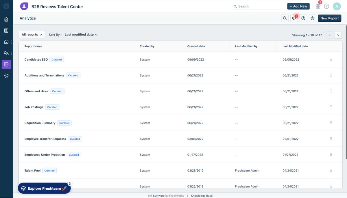 freshteam homepage screenshot