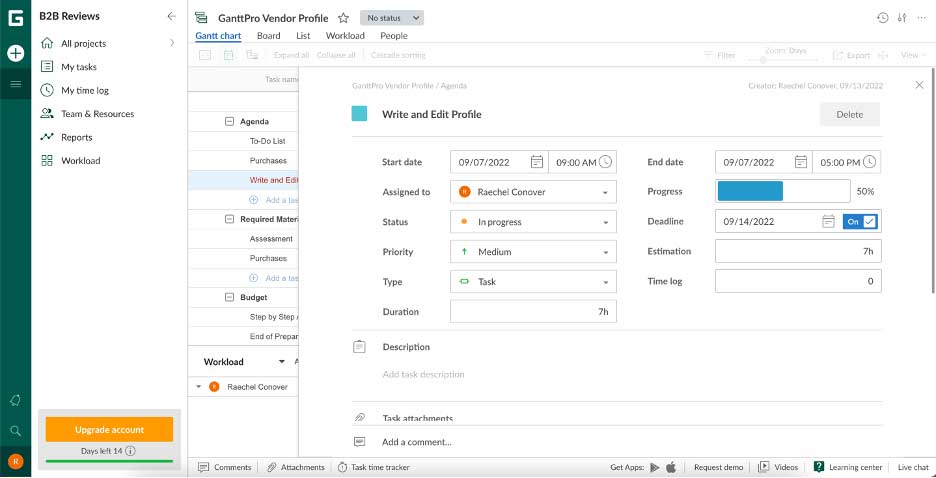 ganttpro assigned task screenshot