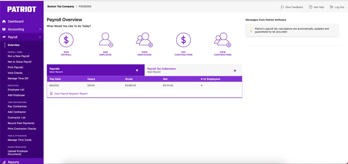 patriot portal screenshot