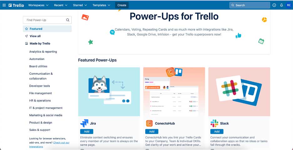 trello power-ups screenshot