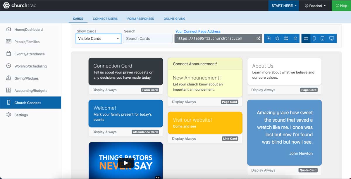 churchtrac church connect screenshot