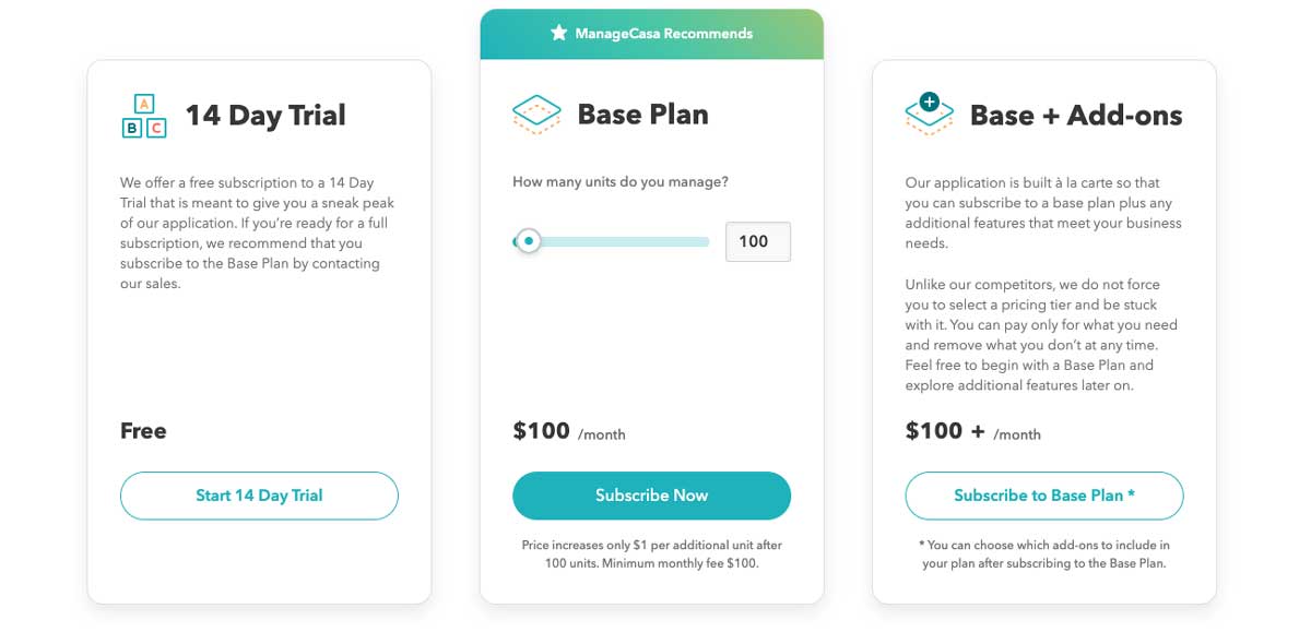 managecasa plans screenshot