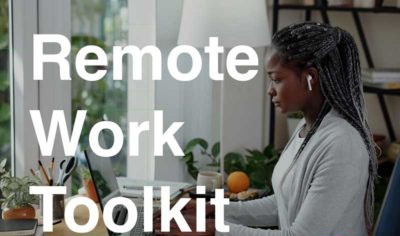 Women working on computer remote work toolkit