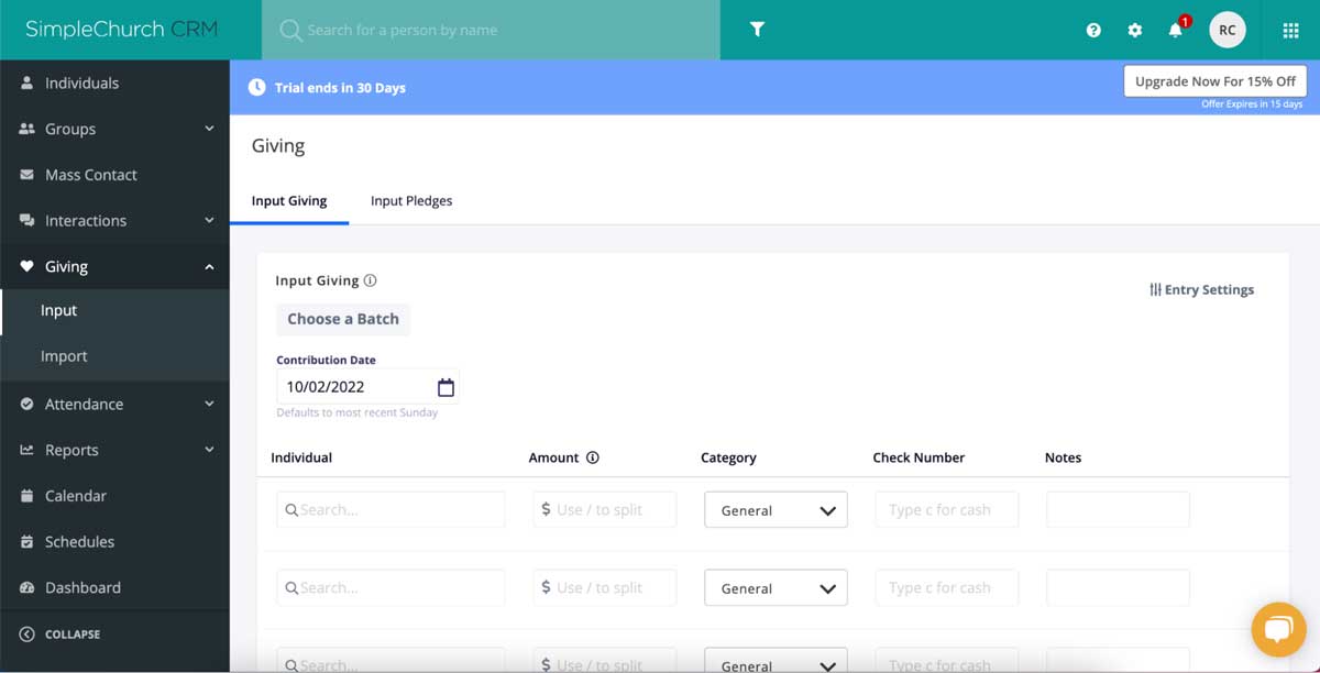shelby systems giving dashboard screenshot