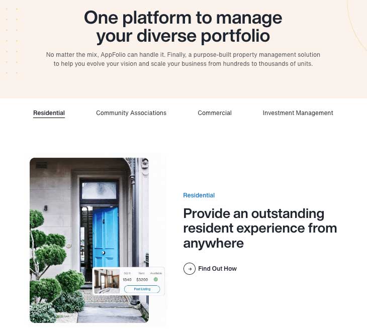 appfolio homepage screenshot