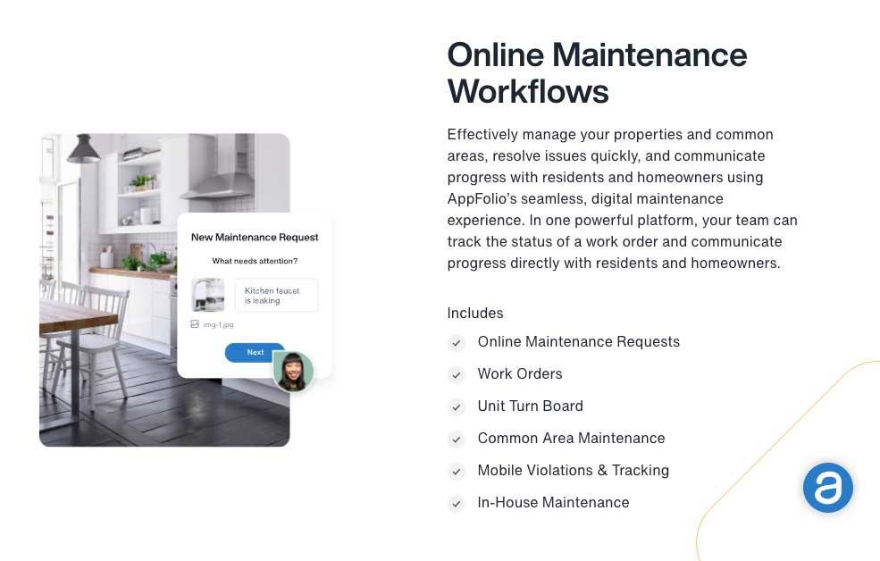 appfolio online maintenance workflows screenshot