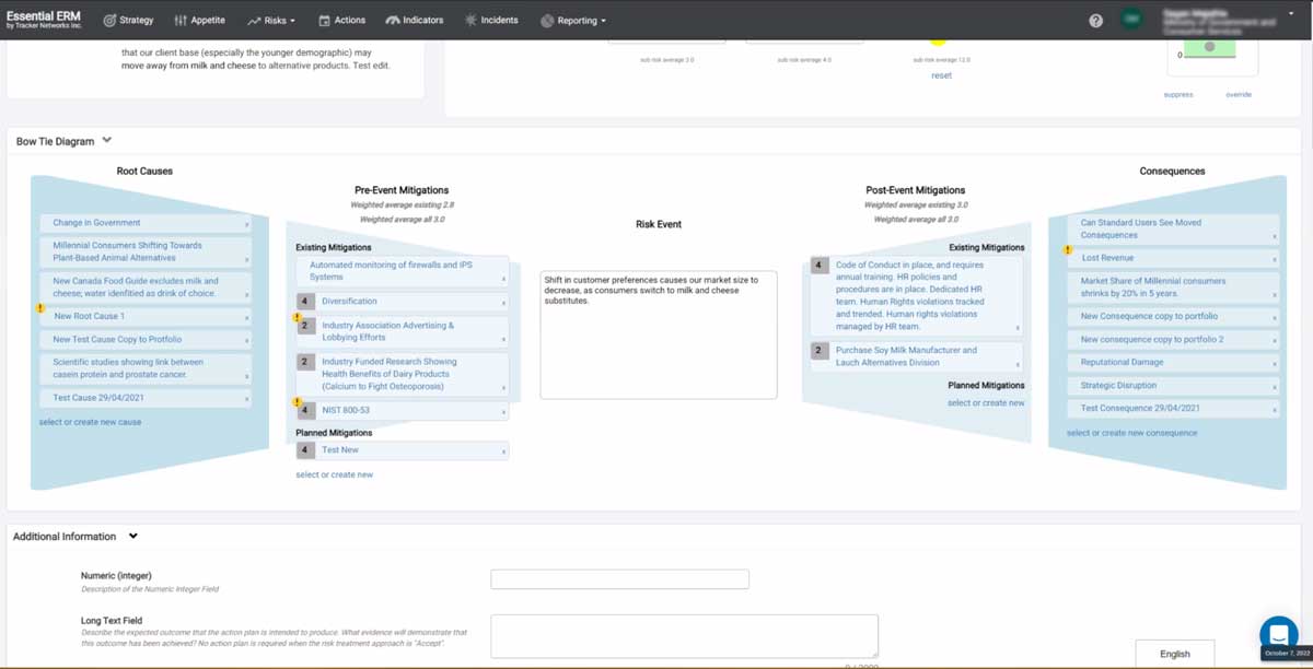 essential erm bow tie risk analysis screenshot