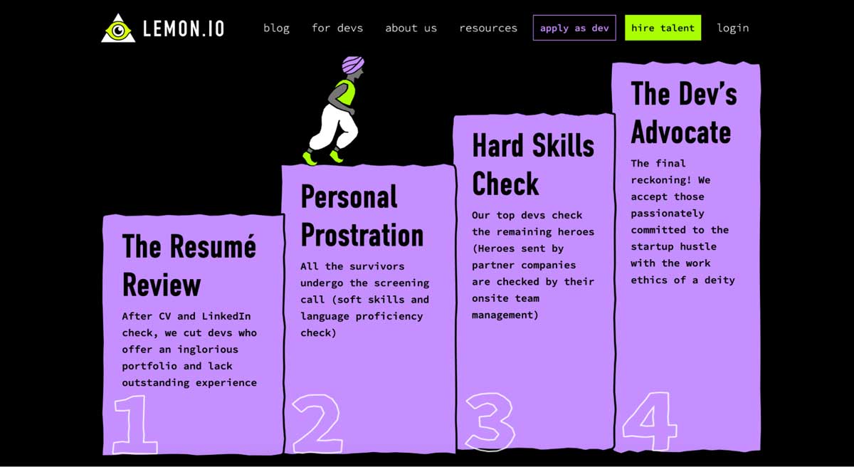 lemon.io vetting process screenshot