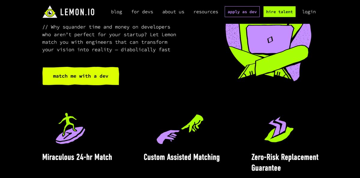 lemon.io matching process screenshot