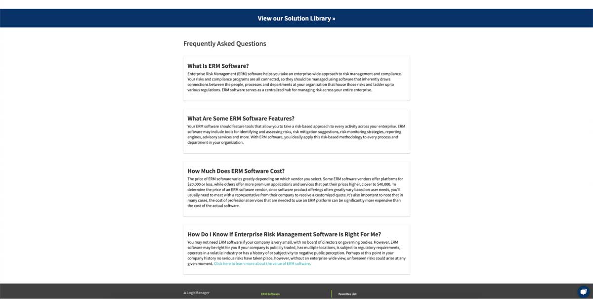 logicmanager faq help library screenshot