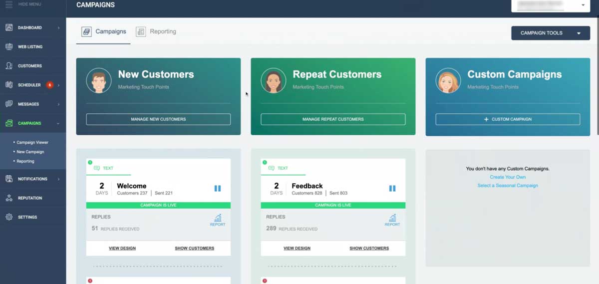 mechanic advisor campaigns dashboard screenshot