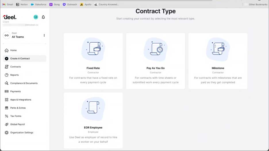 deel contract types screenshot