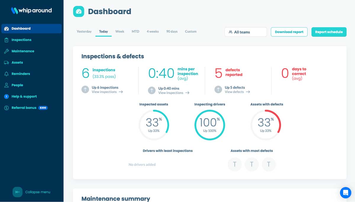 whip around dashboard screenshot