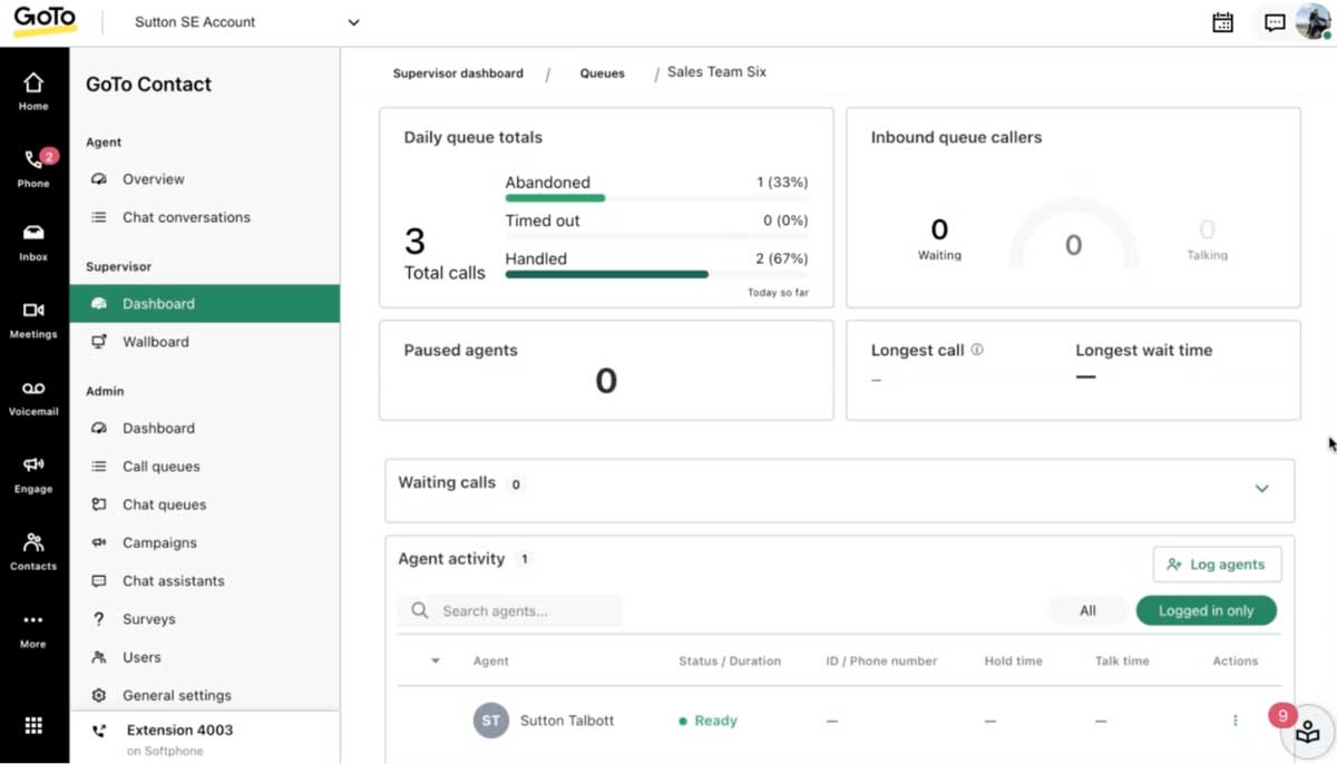 goto connect supervisor dashboard screenshot