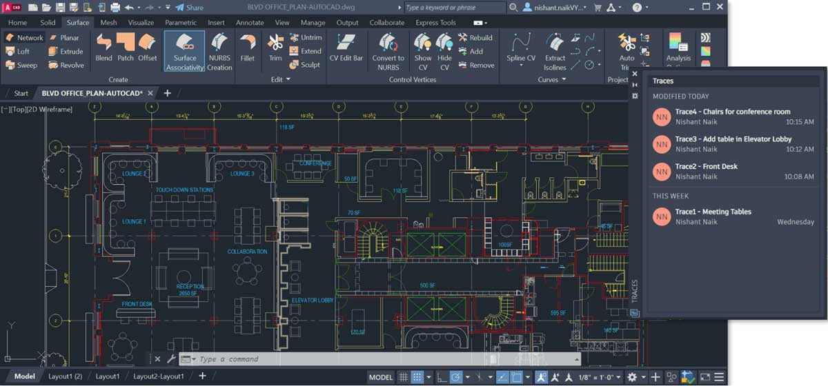 autocad floor plan viewing screenshot