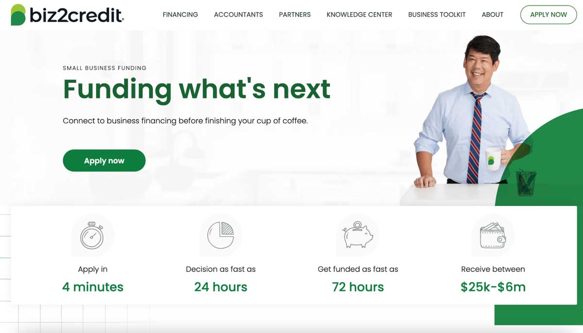 biz2credit application process screenshot