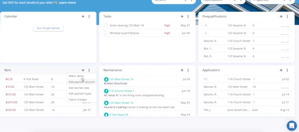 rentredi dashboard screenshot