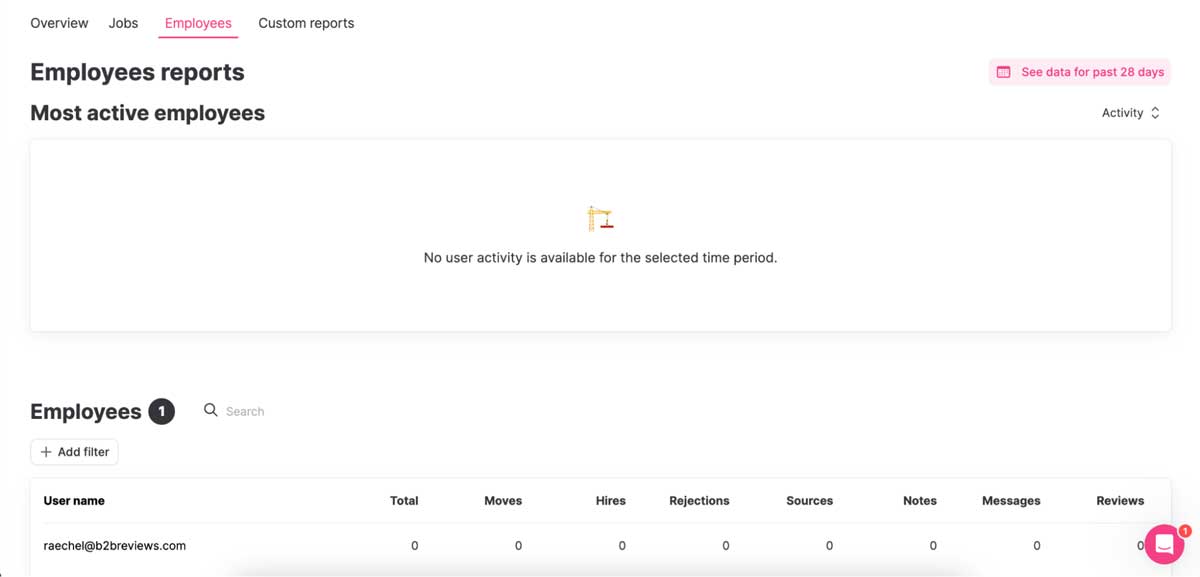teamtailor employees reports screenshot