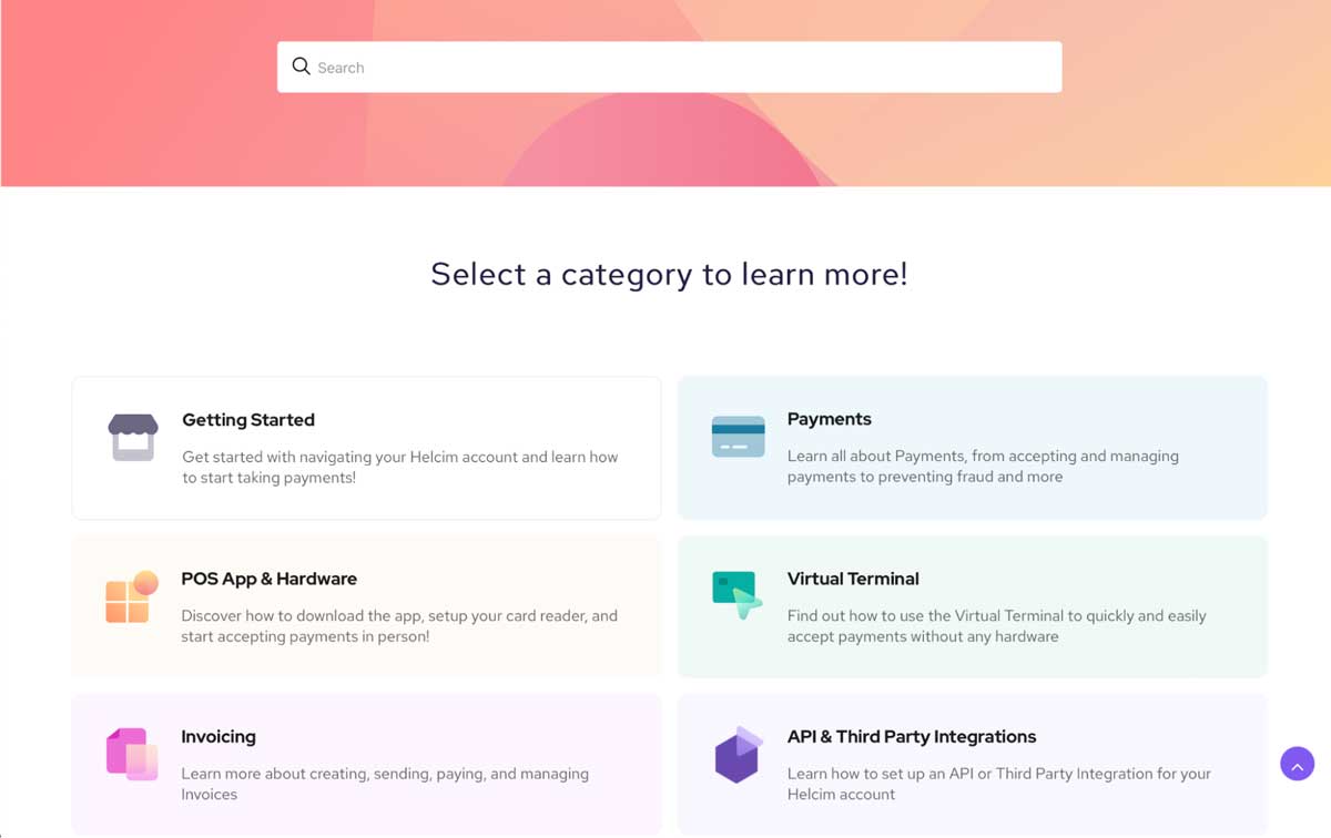 Helcim help center screenshot