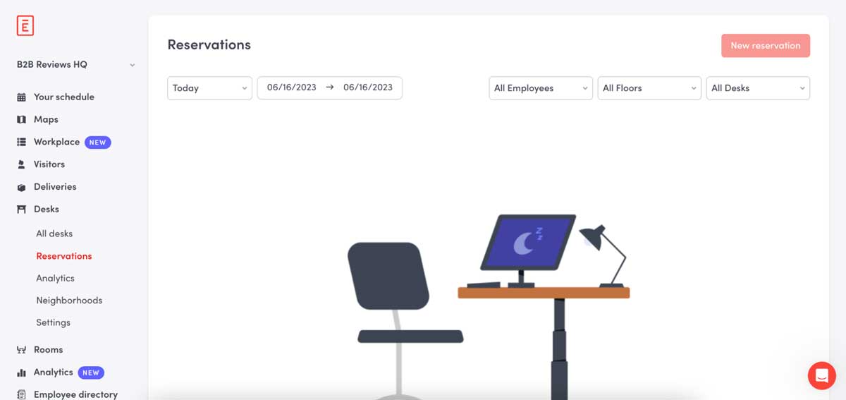 envoy reservations dashboard screenshot