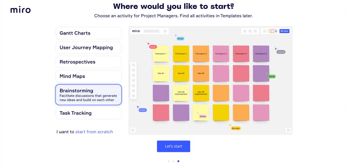 miro brainstorming view screenshot