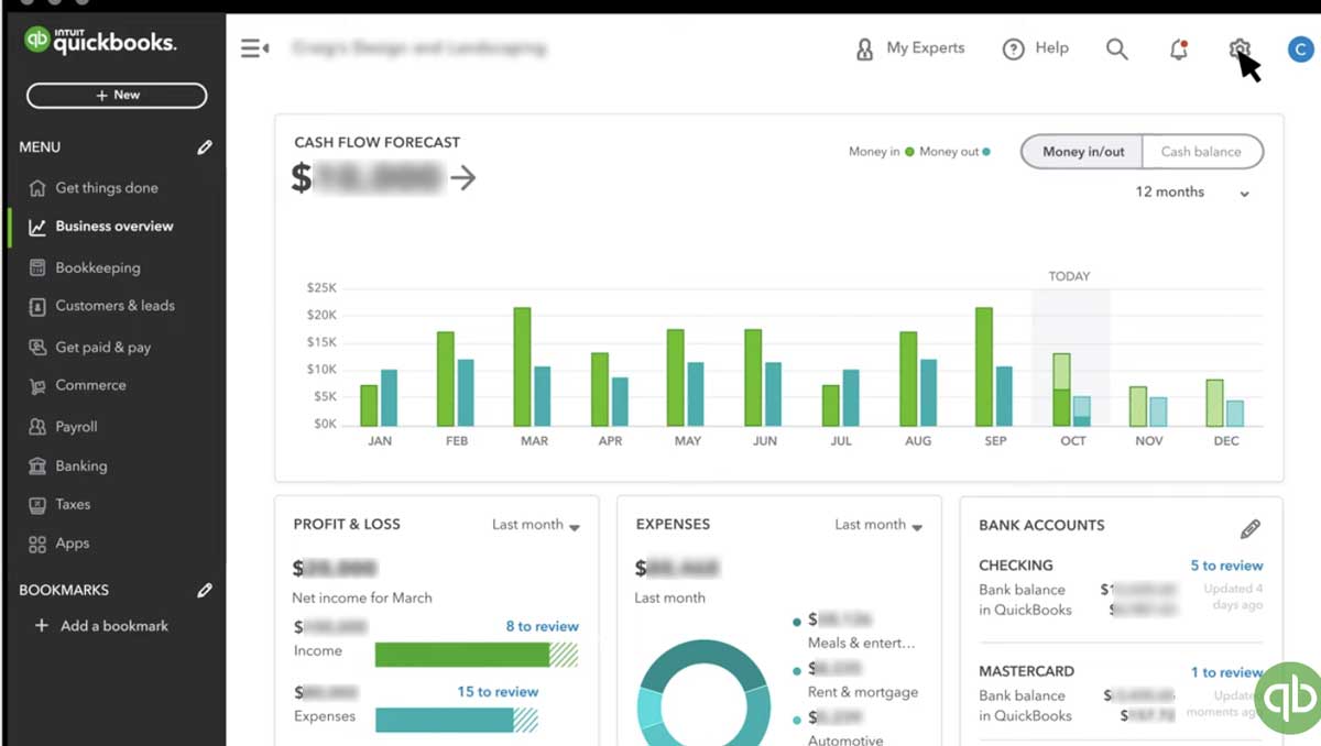 quickbooks payroll dashboard screenshot