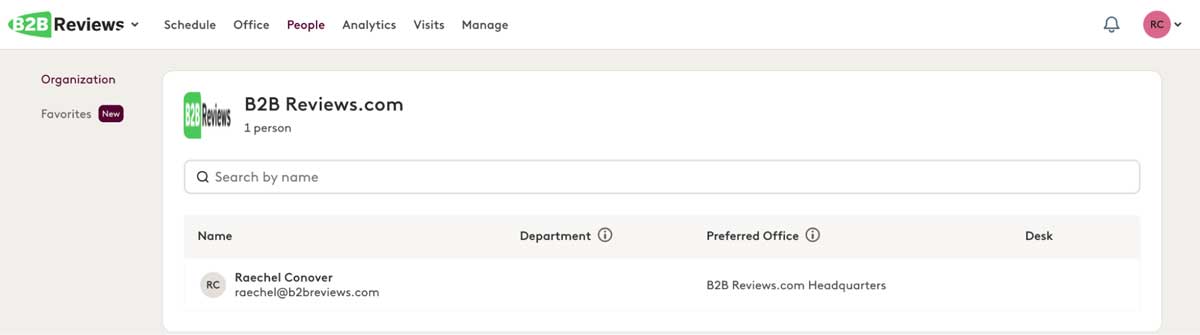 robin employees' desks and preferred locations screenshot