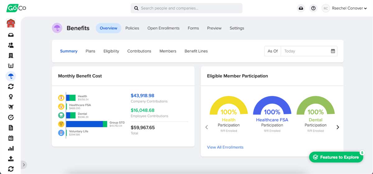 goco benefits administration screenshot