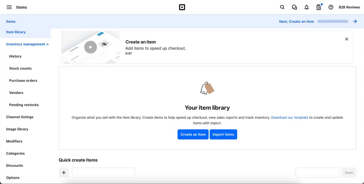 square inventory management dashboard screenshot