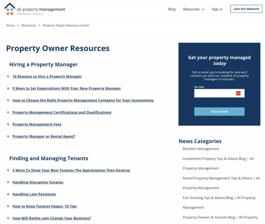 All Property Management resources screenshot