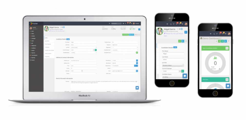 Tracker mobile capabilities screenshot