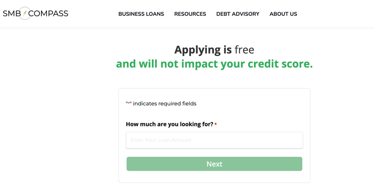 SMB Compass application start page