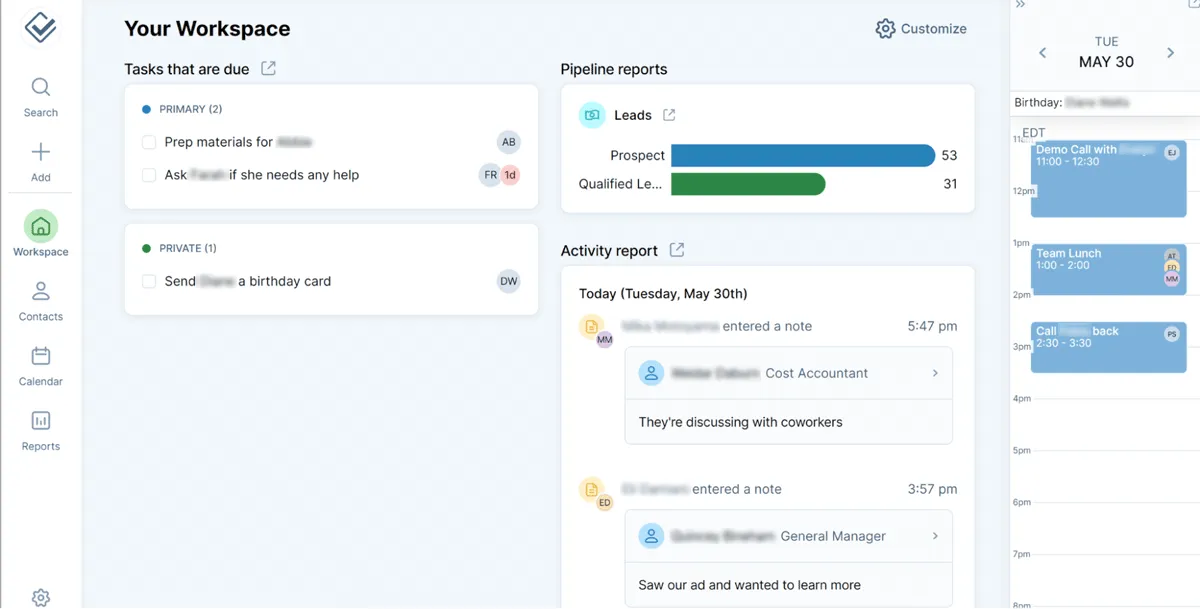 less annoying crm dashboard