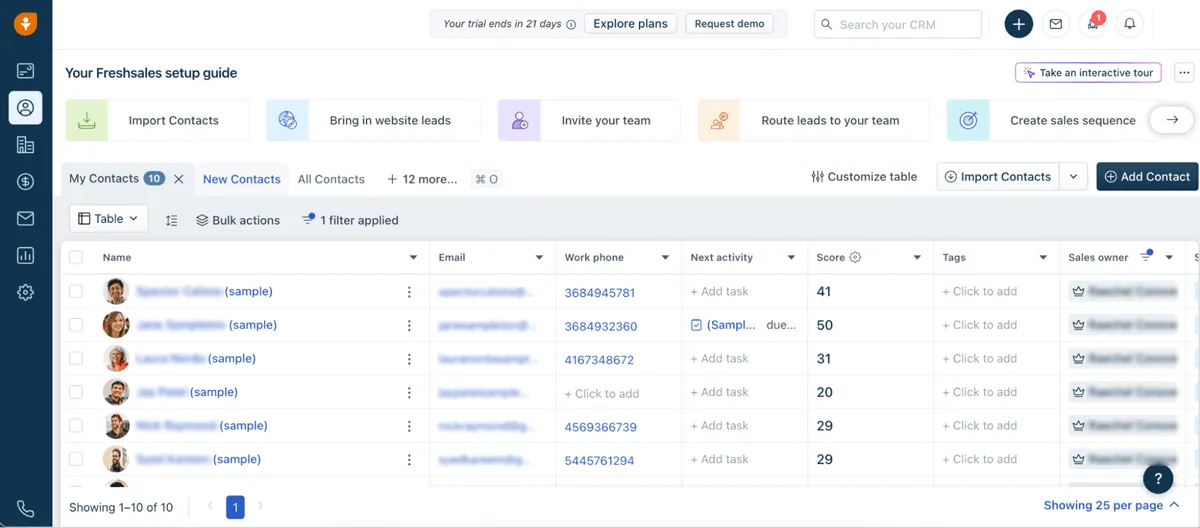 feshsales contacts storage