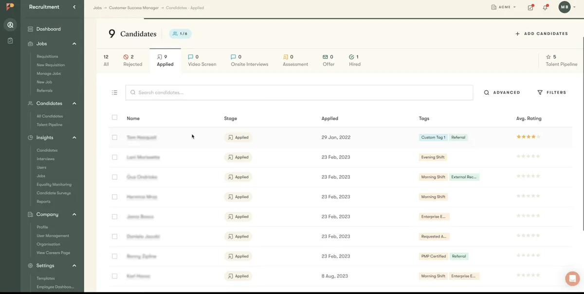 finding candidates on pinpoint
