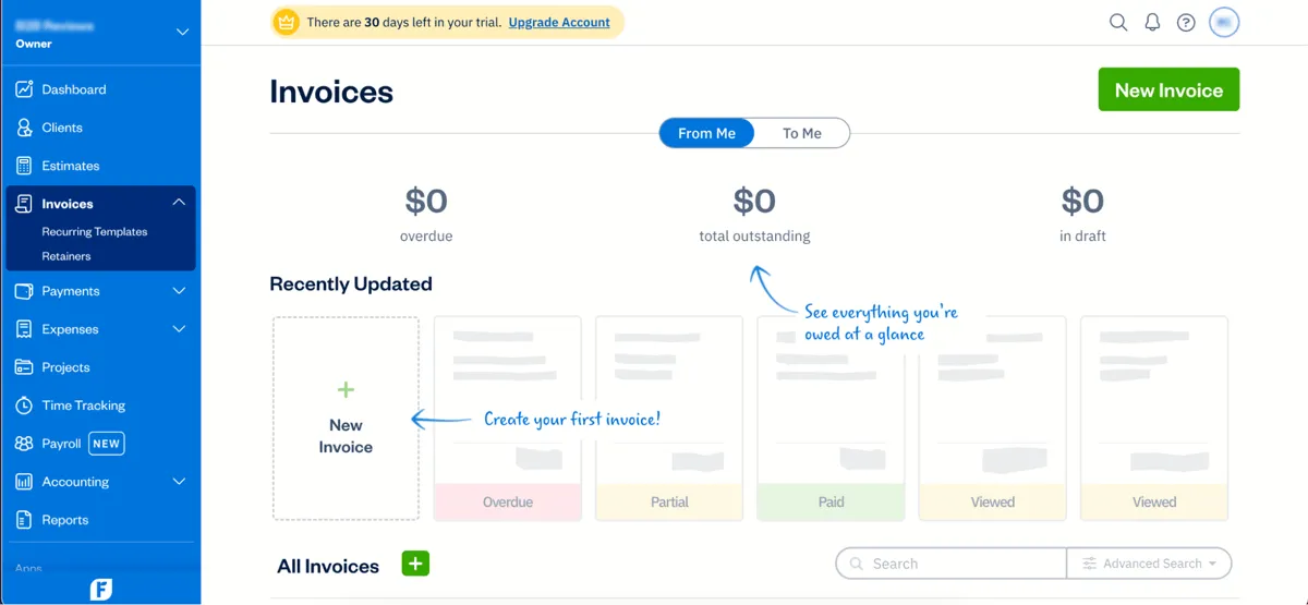 create invoices in freshbooks
