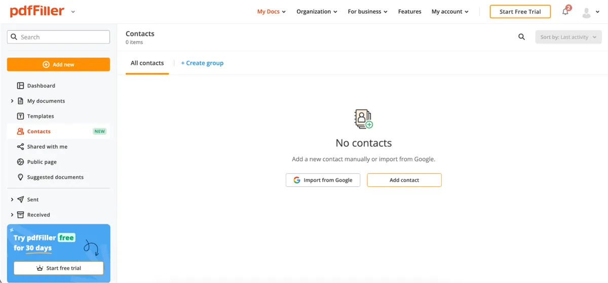 pdffiller document sharing