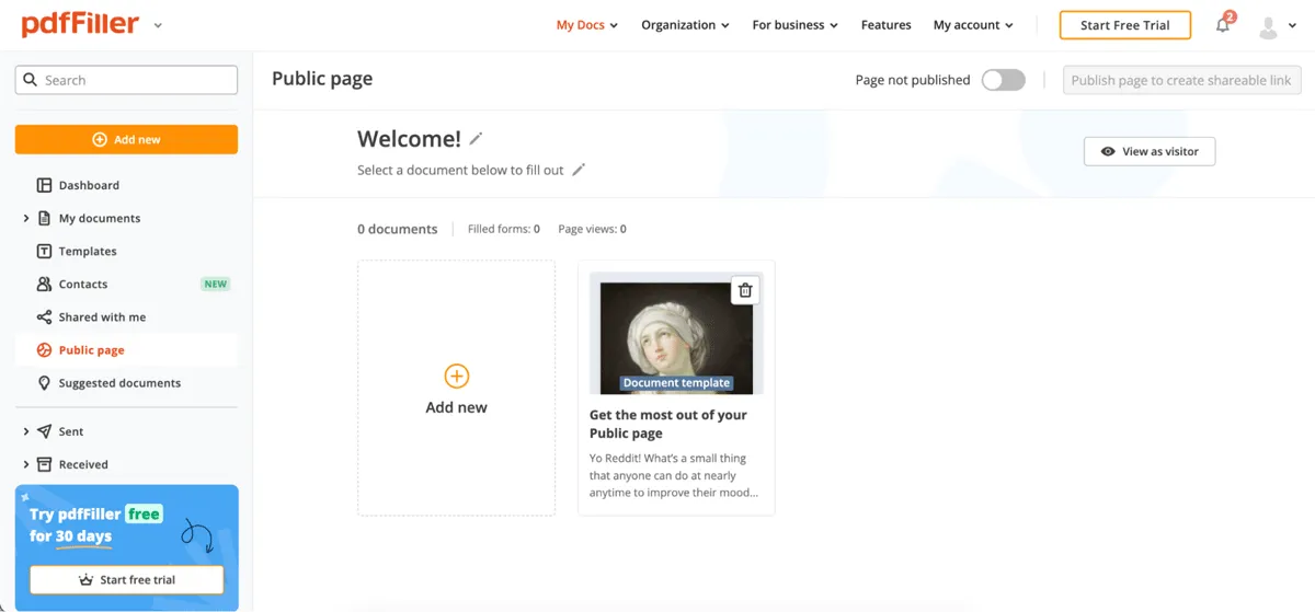 pdffiller public page