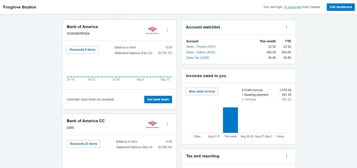 xero bank connection