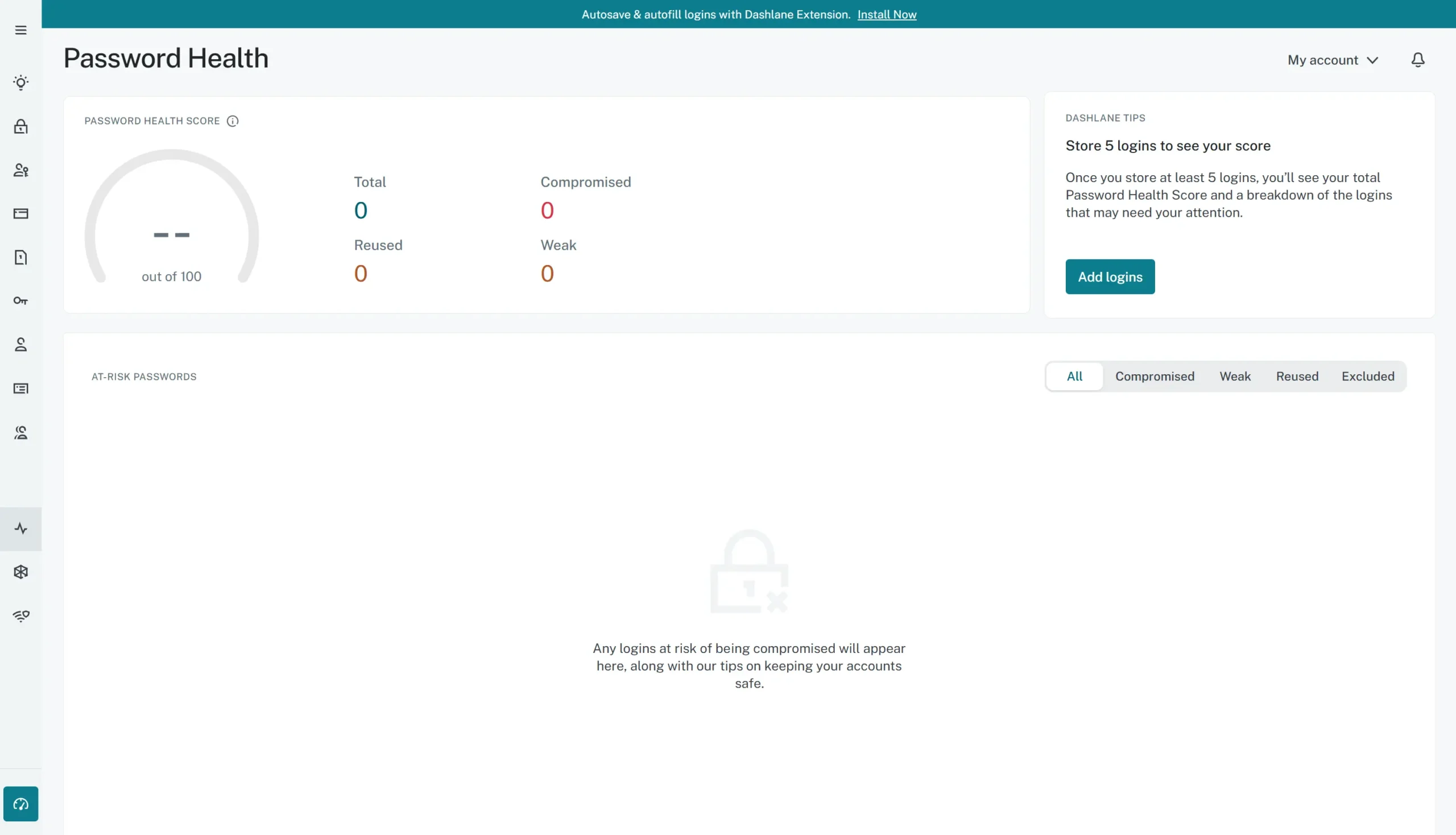 dashlane password health page screenshot