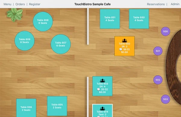 touchbistro sample cafe screenshot