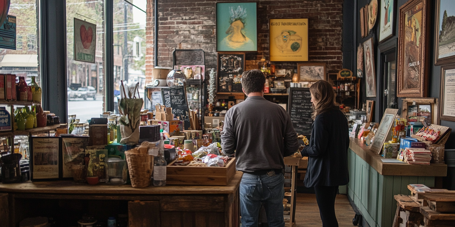 people shopping at a small business in greensboro, north carolina
